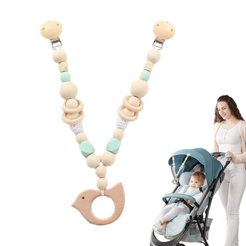 Baby Autositz Spielzeug, Kinderwagenspielzeug | Sensorisches Kinderwagen -Spielzeugholzkette Charm | Niedliche Tierform Puschelzauber für Kleinkind, Mädchen, Kinder, Kinder von Generisch