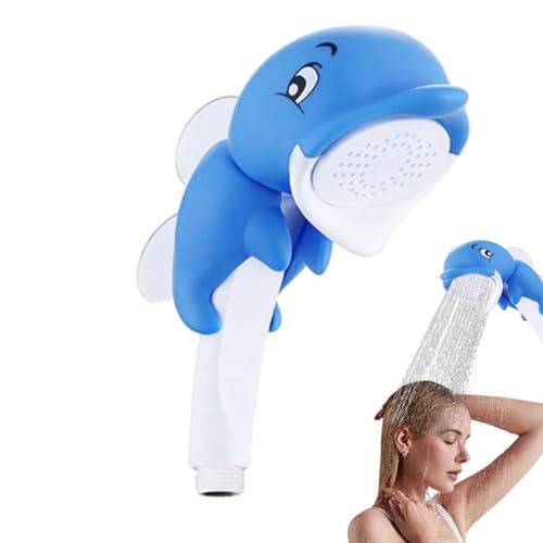 Baby-Badewannen-Duschkopf, Baby-Duschkopf für Badewanne - Cartoon-Delfin-Handbrause für Babypartys,Badezubehör, wiederverwendbarer Kinder-Badewannen-Duschkopf für Fliesenwände, Keramikbadewannen von Generisch