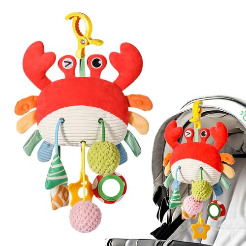 Baby Crab Pull -Seilhängespielzeug - Krabbenwagen Spielzeug mit Klemme, Spiralautositz und Kinderwagen Aktivität Baby sensorisch weich Baby Crab Pull -Seilhängespielzeug - Krabbenwagen Spielzeug mit Klemme, Spiralautositz und Kinderwagen Aktivität Baby sensorisch weich von Generisch