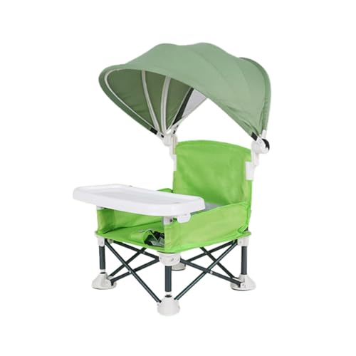 Baby Dreirad Baby-Klappstuhl, Sitzerhöhung für Strandcamping im Freien | Kleinkind-Campingstuhl mit Tablett und, Faltbarer Baby-Campingstuhl mit Tablett, tragbarer Evolutionäres (Green, One Size) von Generisch