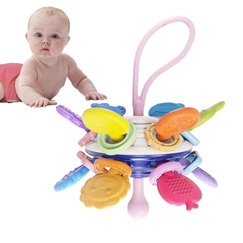 Baby Pull String Spielzeug, Sensory Toy,Reisen ziehen Seil Food Grad Grip Training Teether | Interaktive motorische Fähigkeiten Teether Ball Frühes Bildungsssenory -Spielzeug für Kinder, Kinder von Generisch