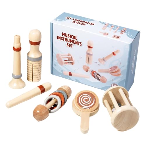 Baby Rassel Set aus Holz - Maracas Holzrasseln für Kinder, Handrassel Set aus Holz | Rassel für Kinder Shaker Grab, Lernspielzeug, Entspannende Rasseln, Spielen von Generisch