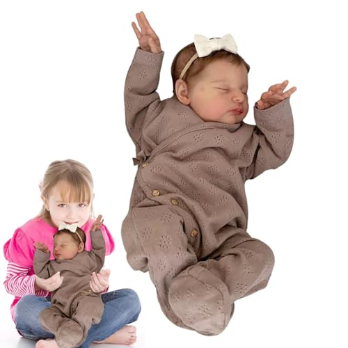 Babypuppen,19 Zoll schlafende realistische wiedergeborene neugeborene Puppen Silikon | Neugeborene neugeborene Mädchenpuppe, realistisches neugeborenes wiedergeborenes Kleinkindspielzeug, handgefertig von Generisch