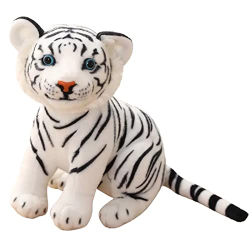 Babyspielzeug 23 cm Tiger Plüschtiere Nette Weiche Kuscheltier Plüschpuppe Für Kinder Valentinstag Geburtstagsgeschenke Simulation Baby Plüschtier Waldtier Plüschtier (White, One Size) von Generisch