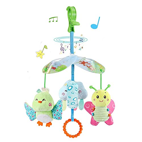 Babyspielzeug Monate Rassel mit und Bienen hängende Rassel sensorisches Aktivitätsspielzeug für 0 3 6 bis 12 Monate Zwei Handgelenkrasseln Geschenk für Neugeborene Babys (Sky Blue, One Size) von Generisch