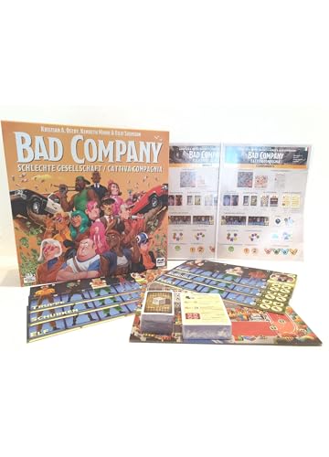 Bad Company - Gangster Brettspiel mit Raubüberfällen und Polizei Verfolgung - Strategie Würfelspiel zum Gang aufbauen - Spannendes Krimi-Spiel für 2-6 Spieler von Generisch