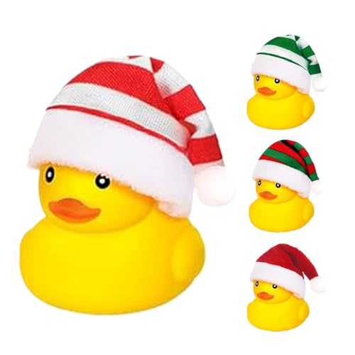 Badeente, Gummienten, Badeente Quietscheente Badewannenspielzeug, 5,5cm (Ente Weihnachtsmütze) von Generisch