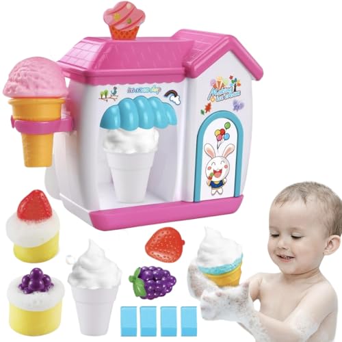 Badeseifenblasenmaschine für Kleinkinder von 3–4 Jahren, Eisschaummaschine, Badespielzeug für Kinder von 4–8 Jahren, Seifenblasen-Kuchenspielset, Wasserbadewanne, Eiscreme-Spielzeug Badeseifenblasenmaschine für Kleinkinder von 3–4 Jahren, Eisschaummaschine, Badespielzeug für Kinder von 4–8 Jahren, Seifenblasen-Kuchenspielset, Wasserbadewanne, Eiscreme-Spielzeug von Generisch