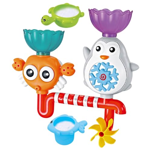 Badespielzeug für Kinder,Badewannenspielzeug für Kinder - Wandsaug-Badespielzeug mit Wissenschaftsmotiv,Sensorische pädagogische Rohre und Röhren für Badespaß, sicheres Spielzeug mit Saugnäpfen für Ki von Generisch