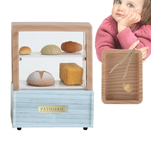 Bäckerei-Schrank-Modell-Puppenhaus, Miniatur-Dessert-Schrank,Miniatur-Puppenhaus im Maßstab 1:12 - Miniatur-Bäckereikoffer, Mini-Gebäckspielzeug für Kinder ab 3 Jahren von Generisch