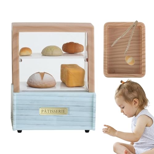 Bäckerei-Schrank-Modell-Puppenhaus, Miniatur-Dessert-Schrank,Puppenhaus im Maßstab 1:12, Miniaturladen, Bäckerei, Dessertschrank - Puppenhaus-Miniaturladen-Bäckerei-Dessert-Schrank für Kinder ab 3 Jah von Generisch