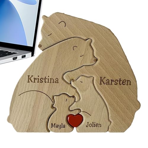 Bären-Puzzles,Puzzles In Tierform,Holzpuzzles Tischdekoration - Pädagogische Hölzerne Tierpuzzle-Bär-Bausteine, Tischdekoration Für -Wohnzimmer, Schlafzimmer, Nachttisch, Bücherregal, Schreibtisch von Generisch