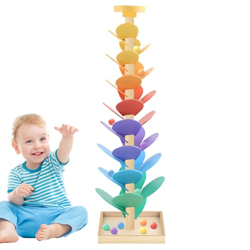 Ball Drop Toy, Leaves Bocce Tree Track, 28.7 Inches Wooden Early Education Toy, Color Cognition, Learning, Music Integration, Ideal for Tots 3 to 7 Years, Bedroom, School Ball Drop Toy, Leaves Bocce Tree Track, 28.7 Inches Wooden Early Education Toy, Color Cognition, Learning, Music Integration, Ideal for Tots 3 to 7 Years, Bedroom, School von Generisch