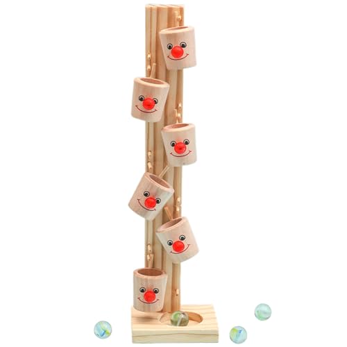 Ball Drop Toys Lernspielzeug für Vorschulkinder mit 4 Flippern, Clown-Balltisch, Gießballspielzeug, Aktivitätsspielzeug mit Musikbeleuchtung, Balllauf-Unterhaltungsspiel für Jungen und Mädchen von Generisch