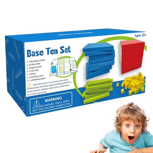 Basis Ten Manipulative - Zählen von Cubes Kit, Vorschulmathematikspiel zum Lernen und Spielen, farbenfrohe Blöcke mit Platzwertfunktion, Bildungsspielzeug für Klassenzimmer, Zuhause, Homeschool Basis Ten Manipulative - Zählen von Cubes Kit, Vorschulmathematikspiel zum Lernen und Spielen, farbenfrohe Blöcke mit Platzwertfunktion, Bildungsspielzeug für Klassenzimmer, Zuhause, Homeschool von Generisch