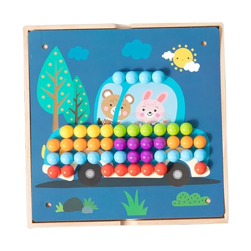 Baustein für Kinder aus Holz, kreatives Steckpuzzle, 3D-Spiele,Naturholz-Pegboard-Puzzle | Puzzle-Mosaik-Stecktafel, Spaß und Unterhaltung für Kinder, und Mädchen von Generisch