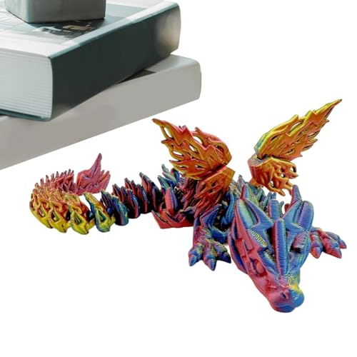 Bedruckter Dinosaurier, Fidget-Spielzeug, bedruckter Dinosaurier mit Flügeln, Tischdekoration, Sammelfigur in Farbverlauf, für Teetisch, Vitrine von Generisch