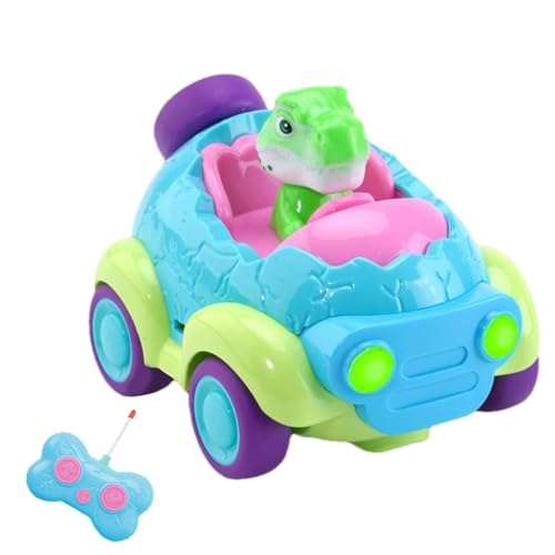 Beleuchtetes Dinosaurier-RC-Auto, Cartoon-Dinosaurier-Auto-Spielzeug, wiederaufladbar, verbessert die Phantasie, Transport-Auto-Spielzeug mit Lichtmusik für Spielplatz, Schlafzimmer, Klassenzimmer von Generisch