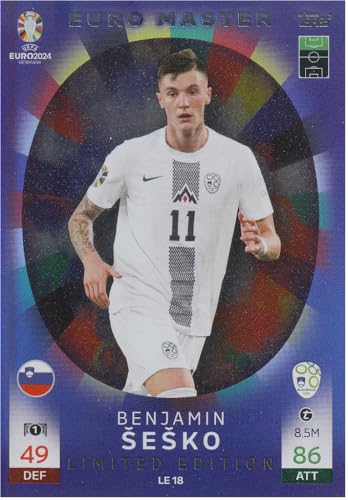 Benjamin Šeško Rainbow Glitzer Euro Master Limited Edition Topps Fußball Sammelkarte LE 18 von Generisch