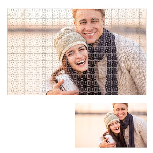 Benutzerdefinierte Puzzles von Fotos benutzerdefiniertes Puzzle 120 500 1000 Teile, personalisiertes Puzzle benutzerdefiniertes Puzzle für Mutter Vater Mutter Vater Urlaub Geburtstag Hochzeit Puzzle von Generisch