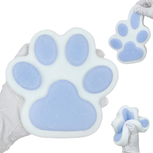 Big Cat Paw Squishy, Large Size Handmade Squishy Squeeze Toys, Cute Soft Silicone Giant Cats Paw, Stress Relief Giant Squishy Toys (Blue) von Generisch