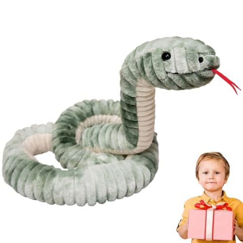 Big Snake Plüsch, ausgestopfte Schlangen für Kinder - Realistisches Stofftier,Plüsch Langer und Flexibler Körper Schlangenstreich Requisiten Heimdekorationskissen von Generisch