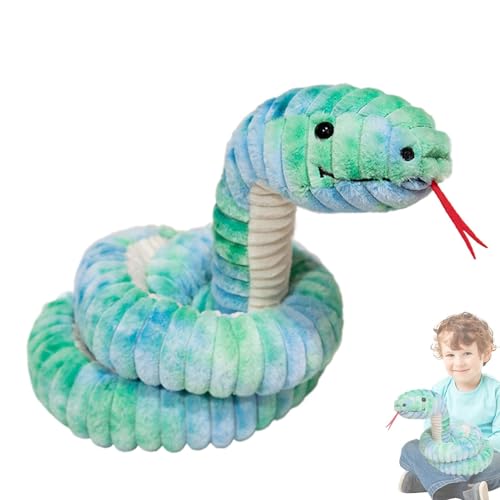 Big Snake Plüsch, ausgestopfte Schlangen für Kinder - Realistisches Stofftier - Festival-Streich-Requisiten, Puppenkissen für und Mädchen, Sofa-Dekoration, Auto-Innenraum von Generisch