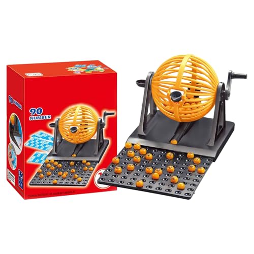 Bingo Ball Spinner, Bingo-Ball-Käfig, Ball-Lotterie-Maschine, Bingo Trommel, Bingo-Ziehmaschinen, Spende 90 Spielchips, Kinder, Party, Schule, Geeignet Für Kinder Jeden Alters von Generisch