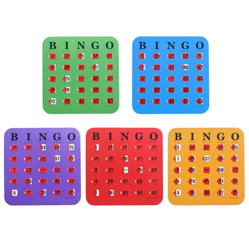 Bingo-Board-Karten | 5-teiliges Bingo-Spiel mit Schiebekarten – lustiges Logik-Denkspiel für Zuhause, Schule, Büro, Reisen, Camping Bingo-Board-Karten | 5-teiliges Bingo-Spiel mit Schiebekarten – lustiges Logik-Denkspiel für Zuhause, Schule, Büro, Reisen, Camping von Generisch
