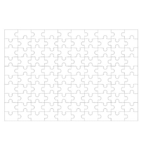 Blanko-Puzzle, bemalbares Puzzle, beschreibbares Puzzle, Sublimationspuzzle, Erwachsene und Kinder, zum Selbermachen, bemalbares Puzzle für Kunst, Handwerk, A4-100 Teile von Generisch