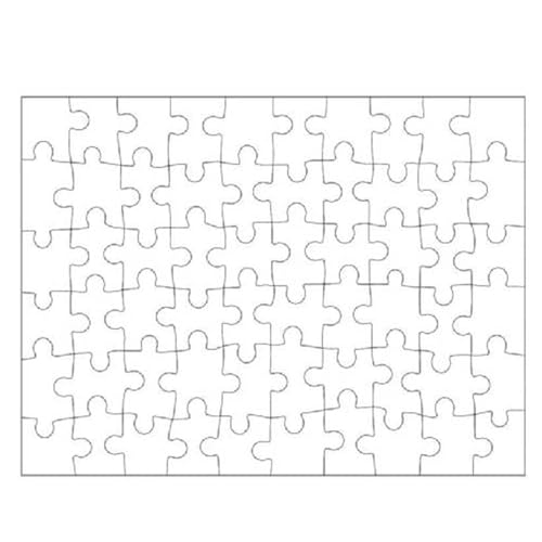 Blanko-Puzzle, bemalbares Puzzle, beschreibbares Puzzle, Sublimationspuzzle, Erwachsene und Kinder, zum Selbermachen, bemalbares Puzzle für Kunst, Handwerk, A4-60 Teile von Generisch