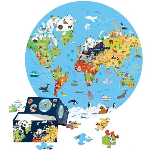 Bodenpuzzle,Rundpuzzle,70 Teile rundes Puzzle-Spielzeug, Bodenpuzzle für Vorschule - Interaktives Eltern-Kind-Puzzlespielzeug zur Förderung der Beobachtungsgabe für Kinder im Alter von 3–8 Jahren von Generisch