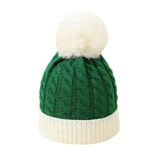 Bommelmütze Kinder Mütze Unisex Wintermütze Dick Gefüttert Warm Weihnachtsmützen mit Bommel Weihnachten Hut Erwachsene Strickmütze Weihnachten Beanie Mütze für Jungen Mädchen Wintermütze von Generisch