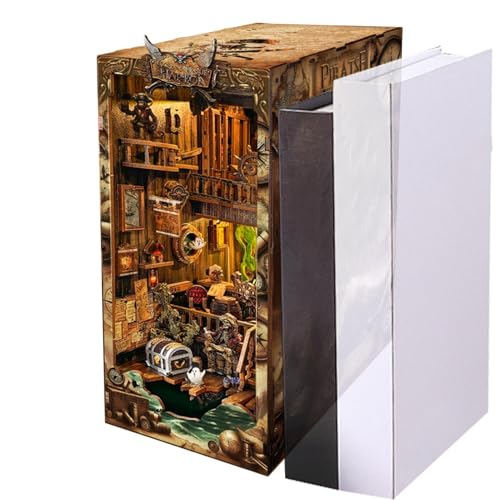 Book Nook Miniatur-Set | Miniatur-Bibliotheks-Display-Kit | Book Nook Bastelset | 3D-Buch-Nook-Szenen-Kit | künstlerischer Sinn Basteldekoration für Arbeitszimmer, Wohnzimmer, Schlafzimmer, von Generisch