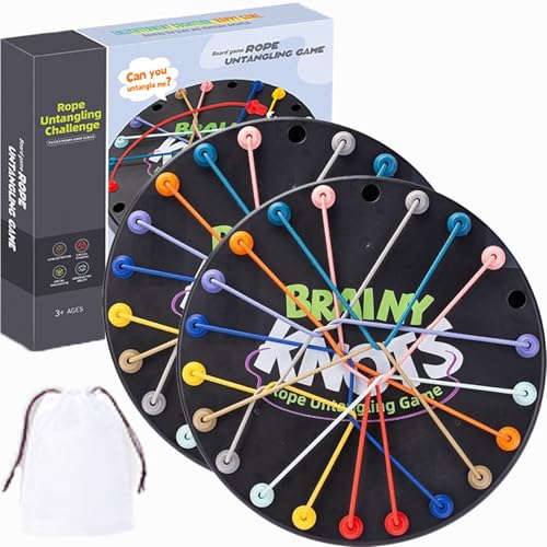 Brainy Knots Game, Brainy Knots Rope Untangling Table, Twisted Rope Puzzle Game, Rope Knots Challenge Game, Brainy Knots for Boys and Girls (2pcs) von Generisch