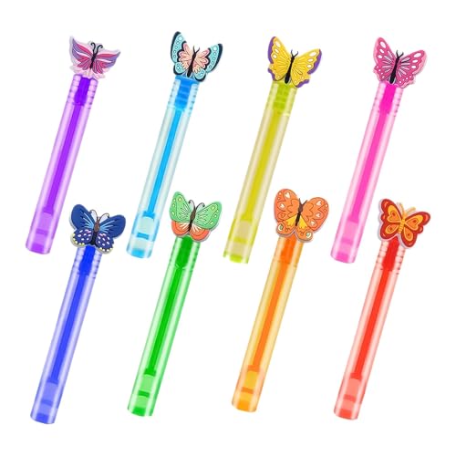 Bubble Wand, Small Butterfly Bubble Wands Party Favors, 8 Piece Set, Fun Bath Time Toy, Classroom Prizes, Photo Props, Goodie Bag Stuffers, Perfect for Outdoor and Indoor Activity von Generisch