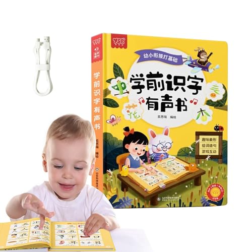 Buch mit Lernaktivitäten im Vorschulalter, englischsprachige Bücher für Kinder - Chinesische Schriftzeichen-Lernbücher für Kinder | Englisch sprechendes Buch Mathematik lernen elektronisches Spielzeug von Generisch