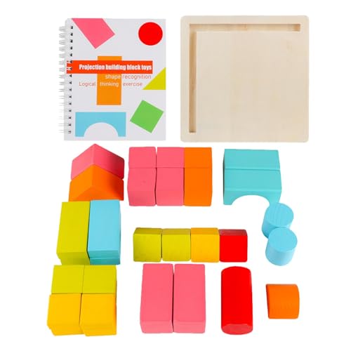 Building Block Toy, Bausteine ​​für Kinder - 3D Räume Projektionsblöcke - Geometrische Formensteine, logisches logisches Denkspiel für Zuhause, Schule, Kindergarten von Generisch