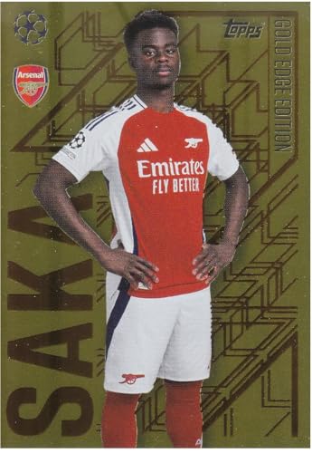 Bukayo Saka Stürmer Arsenal Gold Edge Edition Topps Fußball Sammelkarte GE 3 von Generisch