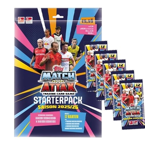 Bundesliga Sammelkarten 2025/26 | 1x Starterpack + 5 Booster | Sammelset mit über 80 Karten inkl. Limited Editions | Trading Cards Fußball Kollektion Bundesliga Sammelkarten 2025/26 | 1x Starterpack + 5 Booster | Sammelset mit über 80 Karten inkl. Limited Editions | Trading Cards Fußball Kollektion von Generisch