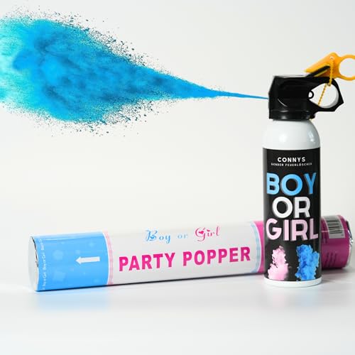 Bundle Gender Reveal Feuerlöscher + Gratis Konfetti Kanone | Geschlechtsenthüllung (Blau) von Generisch