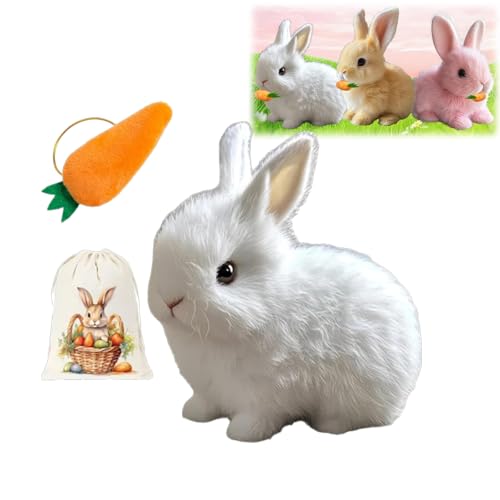 Bunny My Realistic Rabbit Toy,Bunny-pal,Interactive Rabbit Toy,Easter Gifts Children Rabbit Cuddly Toy,Bouncing Rabbit,Small,Can Walk and Speak (White) von Generisch