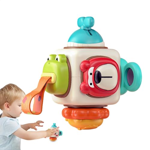 Busy Cube,Babys Busy Cube - Tierformen Würfelspielzeug für Kleinkinder und Babys mit niedlichem Cartoon,Busy Sensory Ball, leichtes, tragbares Zappelspielzeug für Babys zur Förderung der visuellen Wah von Generisch