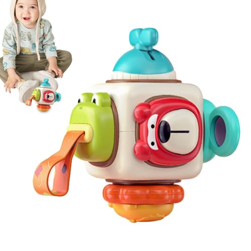 Busy Cube für Babys, Busy Cube für Kleinkinder 1-3 | Tierformen Würfelspielzeug für Kleinkinder und Babys mit niedlichem Cartoon - Busy Sensory Ball, leichtes, tragbares Zappelspielzeug für Babys zur von Generisch