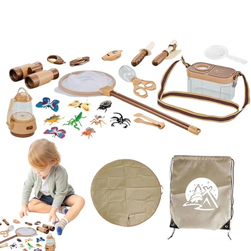 Campingspielzeug für Kinder, Campingspielzeug zum Spielen,Pretend Play Camp Gear Tools Küchenspielzeug - Realistische, sichere, tragbare Aufbewahrung, gefälschte Picknickutensilien für Kinder im Alter von Generisch