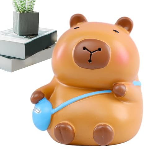 Capybara Miniaturfiguren, Miniatur-Capybara aus Kunstharz - Winzige Capybara-Figuren Miniatur | Harz-Capybara-Tiere-Ornamente, Miniatur-Capybaras-Ornament für Schreibtisch, Tisch von Generisch