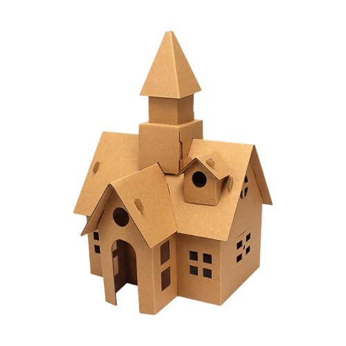 Cardboard House for Kids, Handmade Cardboard Model, Painting House Cardboard, D IY Parent-Child Interactive Paper House Toy Graffiti Tank Christmas House Paint von Generisch