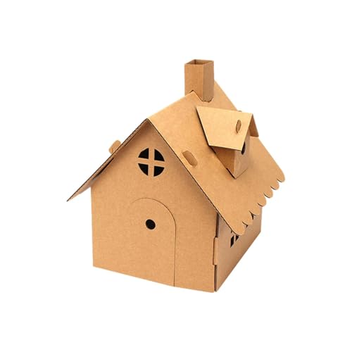 Cardboard House for Kids, Handmade Cardboard Model, Painting House Cardboard, D IY Parent-Child Interactive Paper House Toy Graffiti Tank Christmas House Paint von Generisch