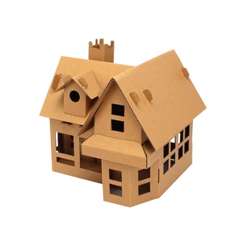 Cardboard House for Kids, Painting House Cardboard, Handmade Cardboard Model, D Iy Parent-Child Interactive Paper House Toy Graffiti Tank Christmas House Paint von Generisch