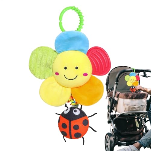 Cartoon Animal Carseat Toys, Soft Hanging Stroller Activity Toy, 14.96x6.69 inch, Skin-Friendly Bassinet Mobile with Wind Chime, Sensory Development Toy for Babies, Toddler, Girls von Generisch